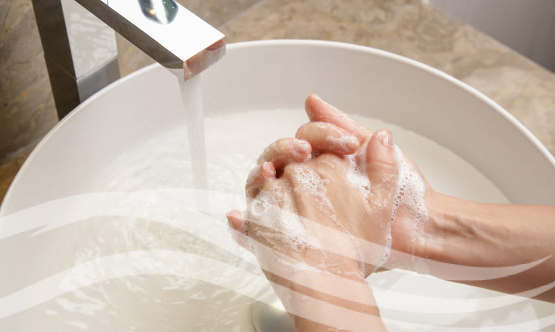 Handwashing or hand sanitizer